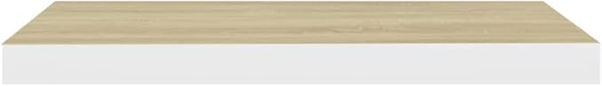 Floating Wall Shelves 2 Pack Oak White 23.6x9.3x1.5 Inches Invisible Mounting Display Rack for Living Room Bedroom Office Decor Storage