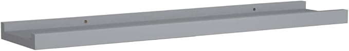 Wall Mounted Picture Frame Ledge Shelves 2 Pack Gray MDF Display Shelves for Photos and Decorations 23.6x3.5x1.2 Inches Space Saving Wall Decor