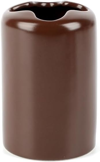 WPM 4 Piece Ceramic Bathroom Accessories Set - Brown - Our Complete Bath Decor Kit Includes Designer Soap or Lotion Dispenser - Toothbrush Holder - Tumbler - Soap Dish