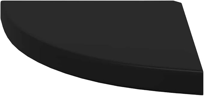 Corner Shelf Set of 2, Floating Wall Shelves for Bedroom Living Room, 14-Inch Triangular MDF Storage Organizer, Modern Black Matte Display Shelves