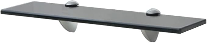 Floating Shelf Glass 15.7x3.9 Inches 0.3 Inch Thick Wall Mounted Bathroom Storage Modern Display Shelf with 22lb Capacity Zinc Alloy Brackets for Living Room Bedroom