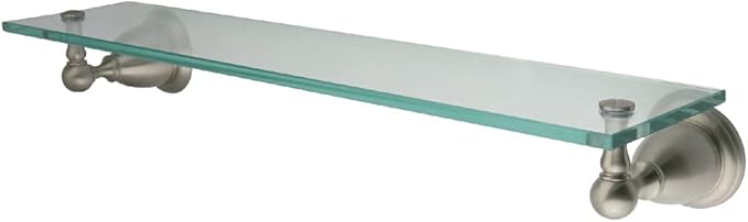 Kingston Brass BA1759SN Heritage Bathroom Glass Shelf, Brushed Nickel