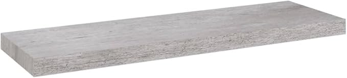 Floating Wall Shelf Concrete Gray 31.5x9.3x1.5 Inches MDF Board with Invisible Mounting System for Living Room Bedroom Office Decor Display Books Awards
