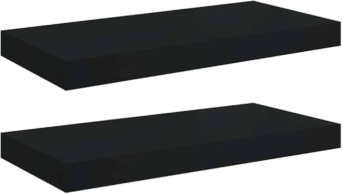 Floating Wall Shelves Set of 2, Modern Invisible Mounting Display Rack for Living Room Bedroom, Black 19. 7x9. 1 Inches, Honeycomb MDF and Metal Frame for Books Decor Plants, Easy 15. 4 lbs Each