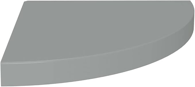 Floating Corner Shelves Set of 2 Wall-Mounted 13.8"x13.8"x1.5" Gray Honeycomb MDF & Metal Shelving for Bathroom Bedroom Living Room Decor Storage Books Display
