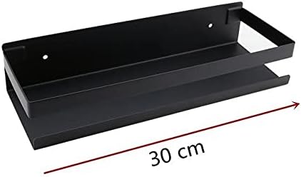 ZTBH Bathroom Divider Bathroom Shelf, Black Bathroom Corner Shelves, Wall Shelf Storage Rack 20cm-50cm Bathroom Hardware Sets (Color : Black 30cm)