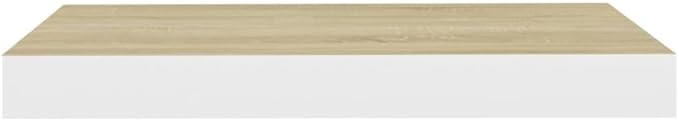 Floating Wall Shelf Oak White 15.7x9.1x1.5 Invisible Mounting Display Rack for Living Room Bedroom Office Decor Books Awards Collectibles