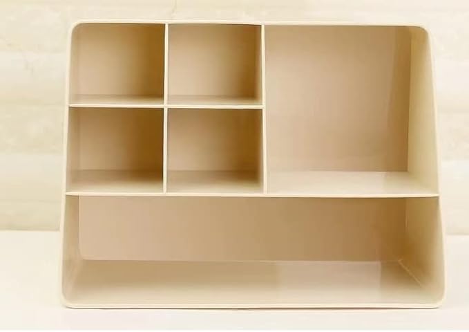 Granvela Home Organizer Bedside Table Organizer Makeup Storage Shelf and Display Box-6 Compartments (Cashmere or Deep Peach)