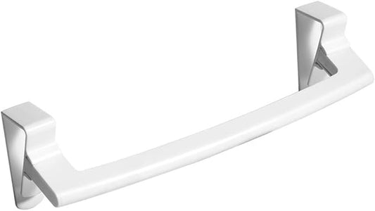 Towel Rack Over Door Towel Bar Hanging Holder ABS Bathroom Kitchen Cabinet Towel Rag Rack Shelf Hanger for Cupboard Door, 24x6x7cm, White