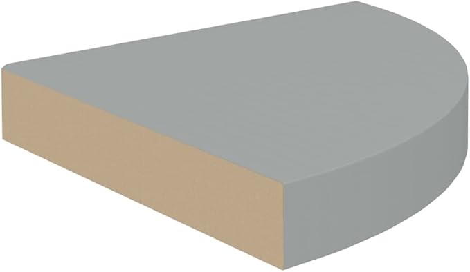 Floating Corner Shelf 9.8x9.8 Inch Gray Honeycomb MDF Wall Mount Shelves with Invisible Bracket for Bathroom Bedroom Living Room Decor Storage
