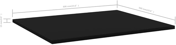 Black Engineered Wood Standard Simple Shelf Set of 8, Minimalist Wall-Mounted Bookshelf for Living Room Office, Space-Saving Design with Sleek Black Finish, Modern Storage