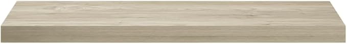 Floating Wall Shelves Set of 4, Invisible Mounting Oak Wood Look Shelves for Living Room Decor, 31. 5 Inch Modern Display Rack for Books, Plants, Photos, heavy-duty 22lb Load Each, Easy Install
