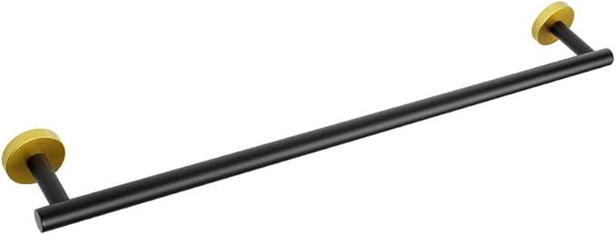 30-Inch Towel Bar Black & Gold Towel Rack Wall Mounted Towel Rail Stainless Steel Towel Rod for Bathroom Modern Style