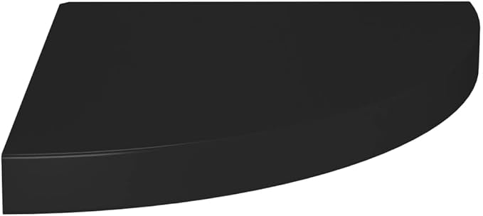 Floating Corner Shelves 2-Pack Black 13.8x13.8x1.5 Inch Wall Mounted Shelves with Invisible Bracket, Honeycomb MDF & Metal for Living Room, Bathroom, Bedroom Storage & Decor