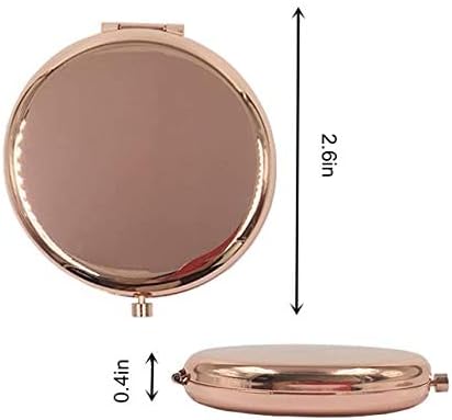 Rose Gold Compact Mirror for Women - 1x/2x Magnifying 2.76'' Small Cosmetic Mirror for Purse Portable Travel Makeup Mini Vanity Mirror Double-Sided Folding Pocket Mirror for Gift