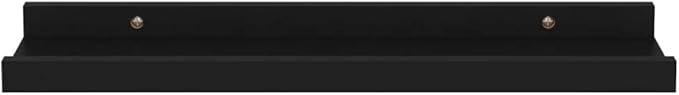 Wall Shelves 4 pcs Black Floating for Wall Decor, MDF Storage 15.7x3.5x1.2 Inches, Modern Display Shelves for Living Room Bedroom Kitchen Bathroom Organization