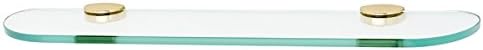 Alno A8950-24-PB Modern Euro Glass Shelf with Brackets, Polished Brass