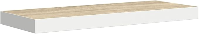 Floating Wall Shelf for Living Room, Invisible Mounting, Oak and White Modern Display Shelf 23.6x9.3 Inches, Honeycomb MDF for Books Decor Awards