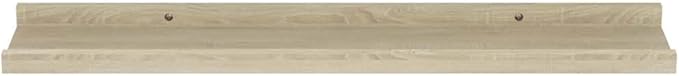 Set of 4 Floating Wall Shelves, 23.6 Inch Sonoma Oak MDF Modern Wall-Mounted Storage Ledge for Bedroom, Living Room, Kitchen Organization, Rectangular Display Rack