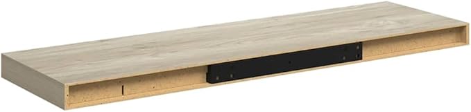 Set of 2 Floating Wall Shelves, 31.5 Inch Modern Oak Finish Display Ledge for Bedroom Living Room Office, Heavy Duty MDF Storage Shelf