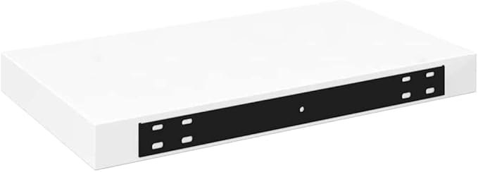 Floating Wall Shelf, High Gloss White Rectangular Shelving Unit, Modern MDF Decorative Display Shelf for Living Room, Bedroom or Office, 15.7 x 9.1 Inch