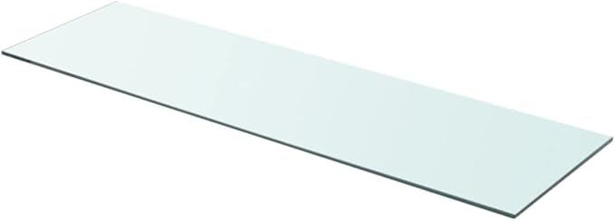 Floating Glass Shelf Panel Clear 35.4" x 9.8" Tempered Glass Shelf Wall Storage for Living Room, Bathroom, Kitchen, Small Spaces