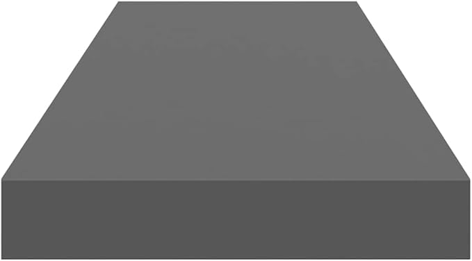 Set of 2 Floating Wall Shelves, 31.5 Inch Modern High Gloss Grey MDF Storage Display Ledges, Decorative Shelving for Living Room, Bedroom, Office
