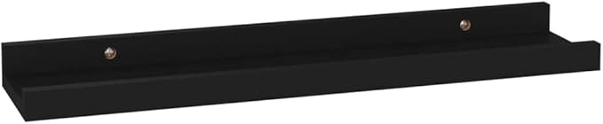 Wall Shelves 4 pcs Black Floating for Wall Decor, MDF Storage 15.7x3.5x1.2 Inches, Modern Display Shelves for Living Room Bedroom Kitchen Bathroom Organization
