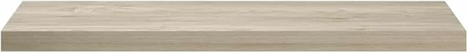 Set of 2 Floating Wall Shelves, Oak Finish Wood Wall Mounted Shelving Unit for Bedroom, Living Room, and Office, Decorative Display Ledge for Books and Photos, 35.4 Inches