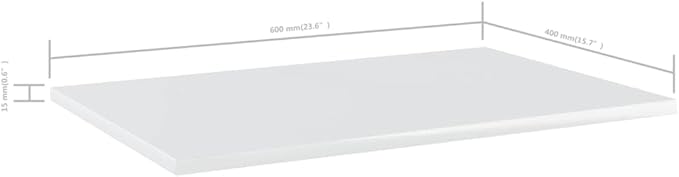 High Gloss White Engineered Wood Wall Mounted Shelf Set of 8, Modern Storage Solution for Living Room and Kitchen, Minimalist Design for Books and Decor, Easy Installation,