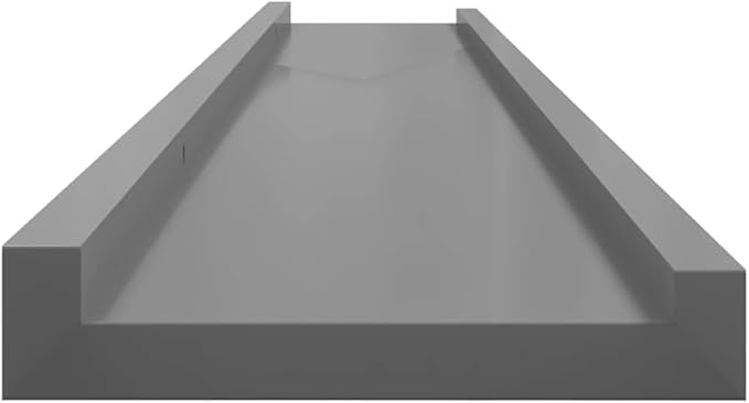 Set of 2 Floating Wall Shelves, 45.3 Inch Long Modern Wall Mounted Display Ledges for Bedroom and Living Room, Matte Grey MDF Storage Shelves