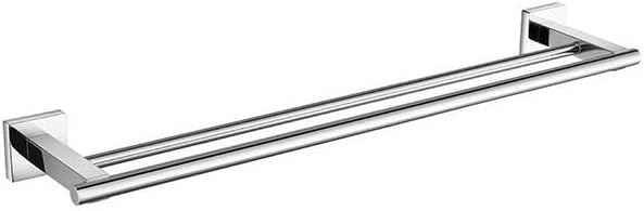 SEIDO 24 Inch Double Towel Bar, SUS 304 Stainless Steel Rustproof Towel Rack Wall Mounted, Heavy Duty Square Base Double Towel Holder for Bathroom, Kitchen, RV (Polished Chrome)