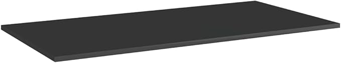 Set of 4 High Gloss Black Engineered Wood Wall Mounted Shelves 39.4 x 19.7 Inches for Storage and Display Modern Minimalist Design