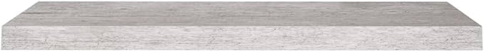 Floating Wall Shelf Concrete Gray 31.5x9.3x1.5 Inches MDF Board with Invisible Mounting System for Living Room Bedroom Office Decor Display Books Awards