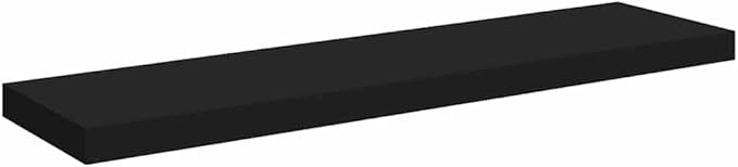 Set of 4 Floating Wall Shelves, 35.4-inch Modern Matte Black Decorative Display Ledges for Books, Photos, and Collectibles, Sturdy MDF Wall Mount Storage Shelving Unit for Living Room and Office