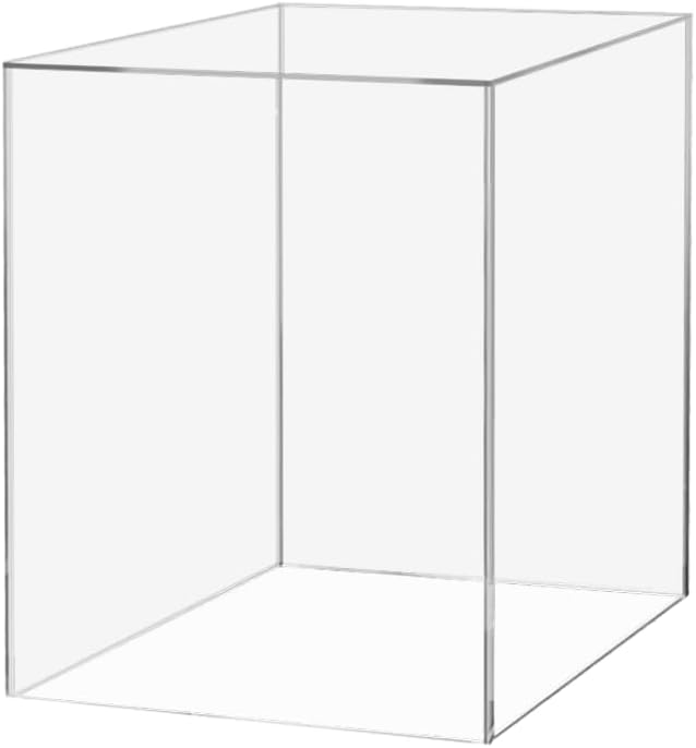 Acrylic Display Riser Box 12" x 12" x 16" Clear Throne with One Open Side No Lid Versatile Tall Lucite Retail Product Riser Storage Bin or Wedding Floral Centerpiece Pedestal by Marketing Holders