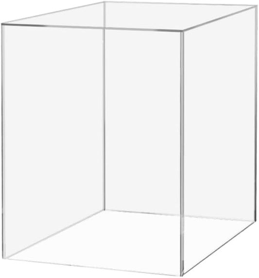 Acrylic Display Riser Box 12" x 12" x 16" Clear Throne with One Open Side No Lid Versatile Tall Lucite Retail Product Riser Storage Bin or Wedding Floral Centerpiece Pedestal by Marketing Holders