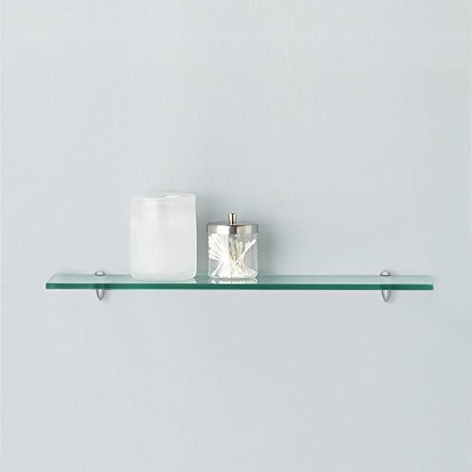 Fab Glass and Mirror Glass Shelves Cut to Size - 1/4" Thick Flat Edge - Wall Mounted Tempered Glass Floating Shelves - Storage Organizer for Bathroom Kitchen