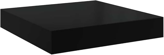 Set of 4 Wall Shelves, Modern Floating Honeycomb Shelves, High Gloss Black MDF Decorative Shelves for Bedroom, Living Room and Office, Easy Mount Storage Display Shelves