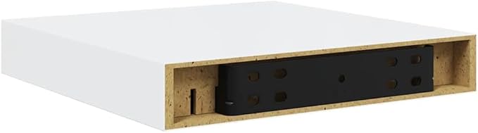 Floating Wall Shelf, 9.3 inch Square Honeycomb MDF Display Shelves for Bedroom Living Room, Modern High Gloss White Wall Mounted Storage Organizer