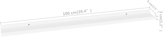 White Wall Shelves 2 Pack 39.4 Inch Floating Shelves for Living Room Bedroom Bathroom Storage Display Organizer with 11lb Load Capacity
