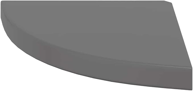 Floating Corner Shelf High Gloss Grey, Modern Wall Mounted Corner Shelves for Living Room Bedroom Office, Sturdy Decorative Display Rack 13.8 x 13.8 x 1.5 in