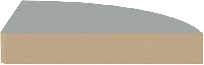 Floating Corner Shelf Gray 9.8x9.8x1.5 Inches MDF Wall Mounted Display Rack for Home Decor Books Photos Awards with Invisible Mounting System
