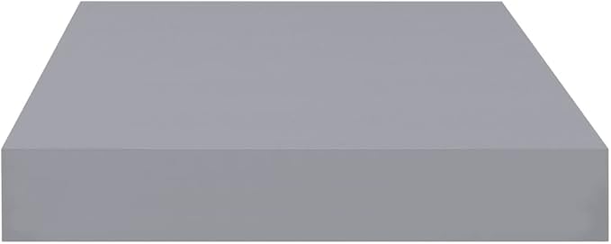 Floating Wall Shelves 4 Pack Gray Modern Display Rack for Living Room Bedroom Office, Invisible Mounting System, 15.7x9.1 Inches MDF Board with Metal Frame, Holds 11lb Each