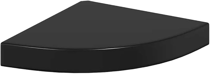 Corner Shelf Set of 2, Floating Wall Shelves for Bedroom, Living Room, and Office, Modern High Gloss Black Honeycomb MDF Display Shelves, 9.8 Inch Storage Organizers