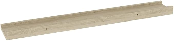 Set of 4 Floating Wall Shelves, 23.6 Inch Modern Sonoma Oak Wood Display Ledges for Bedroom, Living Room, and Home Decor, Easy to Clean Matte Finish