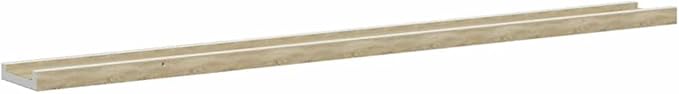 Set of 4 Floating Wall Shelves, Modern White and Sonoma Oak Display Ledges for Living Room Bedroom, 39.4 Inch Long Rectangular Decorative Storage Shelves