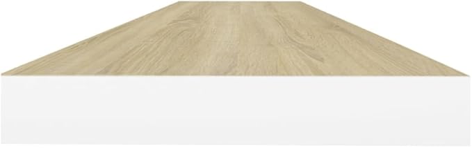 Floating Wall Shelves 2 Pack Oak White 35.4x9.3 Inches Modern Invisible Mounting Display Rack for Living Room Bedroom Office Decor Storage