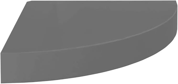Floating Corner Shelf for Walls 9.8x9.8 Inch High Gloss Gray Honeycomb MDF Wall Shelf with Invisible Mount - Space-Saving Display Storage for Bathroom, Living Room, Bedroom
