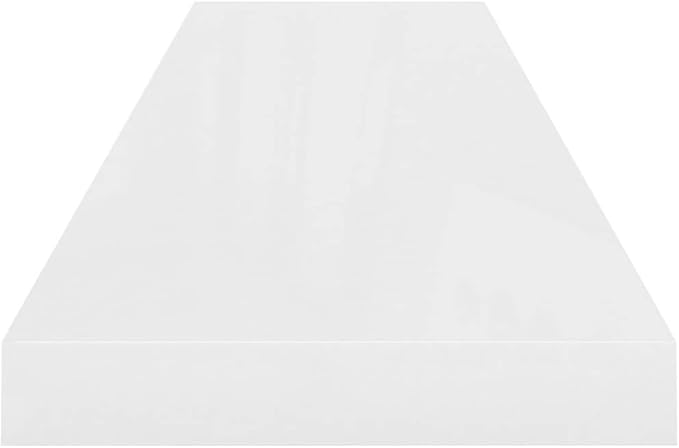 Floating Wall Shelf High Gloss White 35.4x9.3x1.5 Invisible Mounting Display Rack for Living Room Bedroom Modern Home Decor Storage Organizer